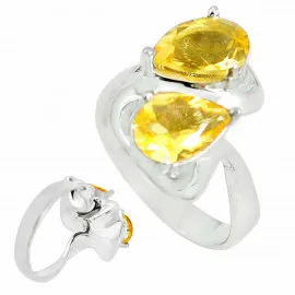 Stříbrný prsten s citrínem