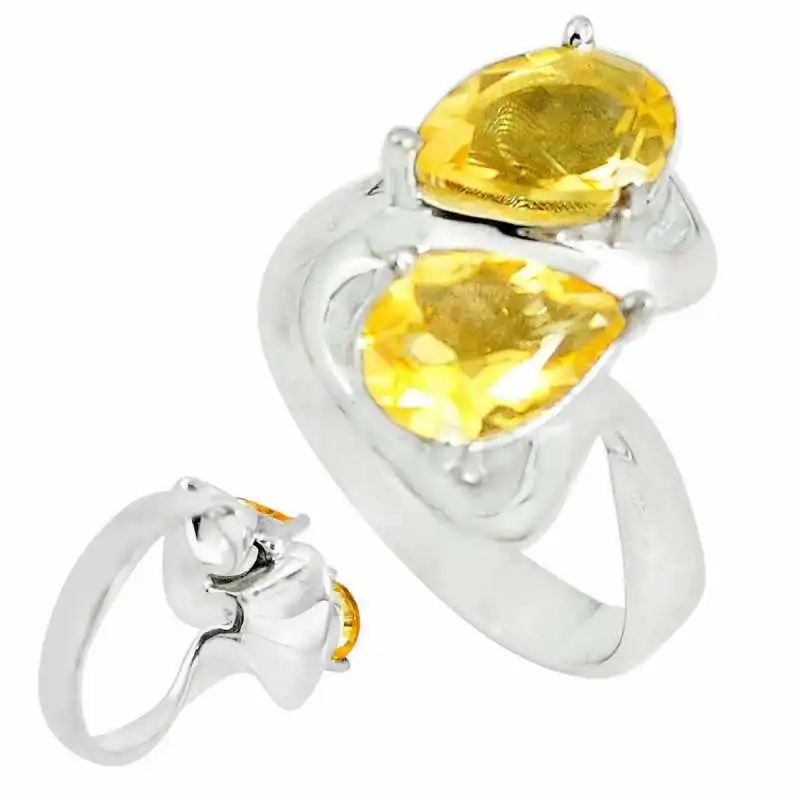 Stříbrný prsten s citrínem