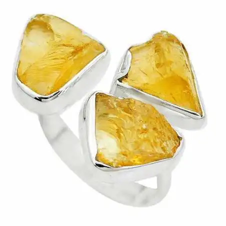 Stříbrný prsten s citrínem