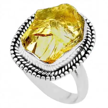 Stříbrný prsten s citrínem