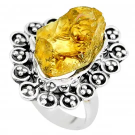 Stříbrný prsten s citrínem