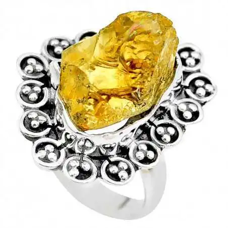 Stříbrný prsten s citrínem