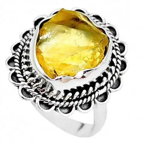 Stříbrný prsten s citrínem