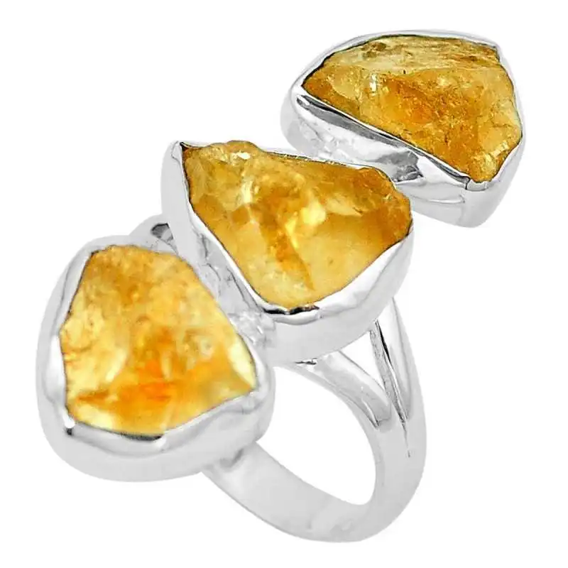 Stříbrný prsten s citrínem