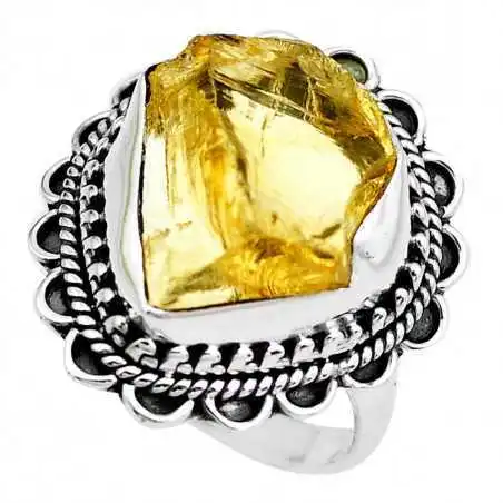 Stříbrný prsten s citrínem