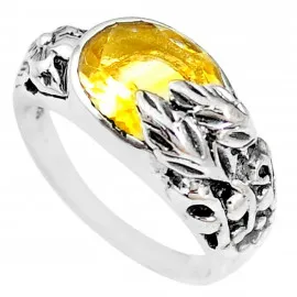 Stříbrný prsten s citrínem