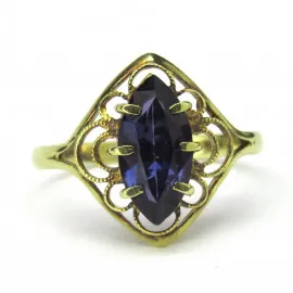 14 kt zlatý prsten s ametystem