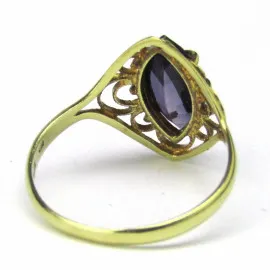 14 kt zlatý prsten s ametystem