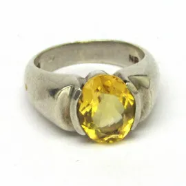 Stříbrný prsten s citrínem