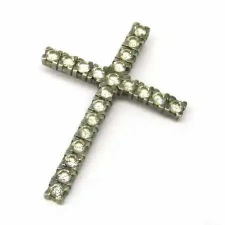 Stříbrný přívěsek kříž s topazy
