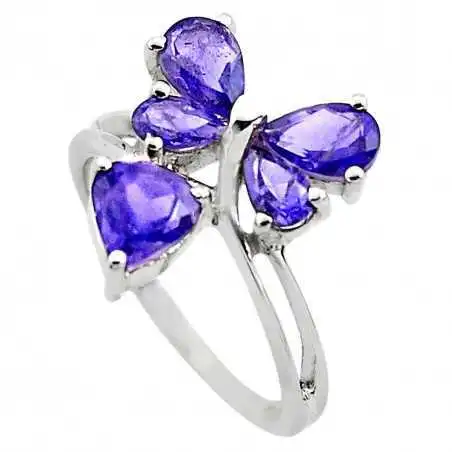 Stříbrný prsten s iolitem