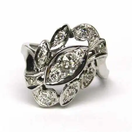 Starožitný prsten s brilianty 0.62 kt s obsahem zlata