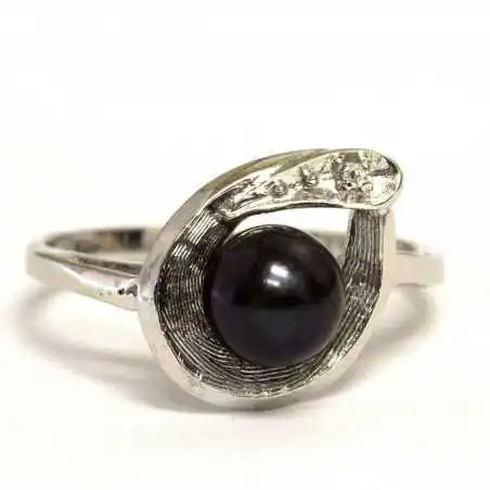 14 kt zlatý prsten s perlou a brilianty