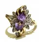 Prsten s ametystem a brilianty s obsahem zlata
