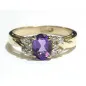 14 kt zlatý prsten s ametystem a brilianty