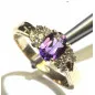 14 kt zlatý prsten s ametystem a brilianty