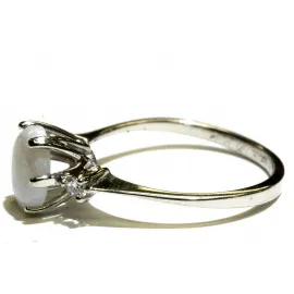 14 kt zlatý prsten s opálem a brilianty