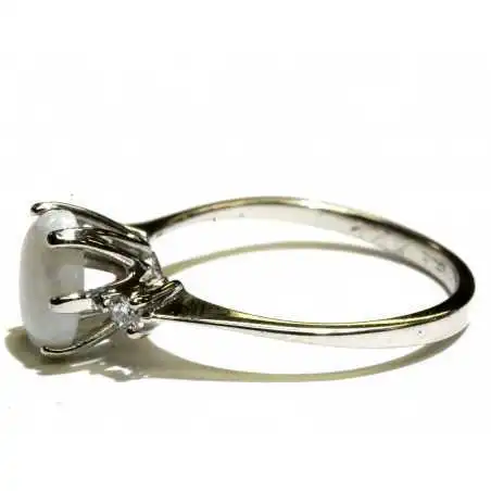 14 kt zlatý prsten s opálem a brilianty