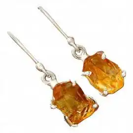 Stříbrné naušnice s mandarinkým citrínem