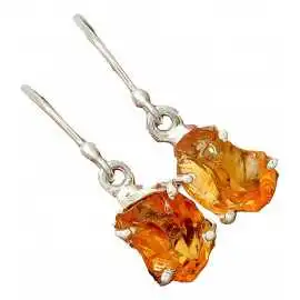 Stříbrné naušnice s mandarinkým citrínem