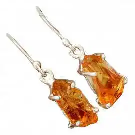 Stříbrné naušnice s mandarinkým citrínem