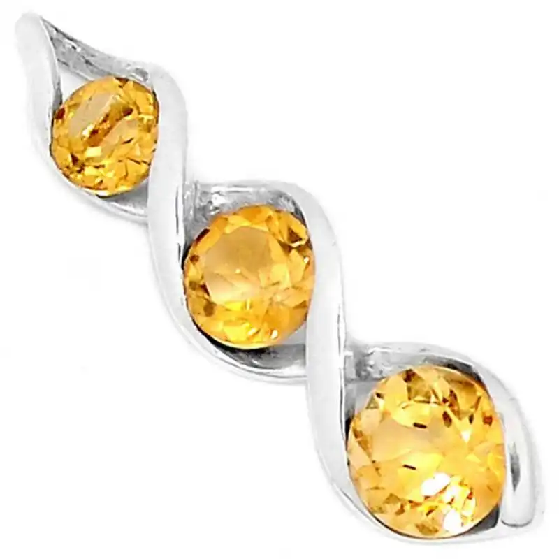 Stříbrný přívěsek s citríny