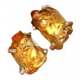 Stříbrné naušnice s mandarinkým citrínem