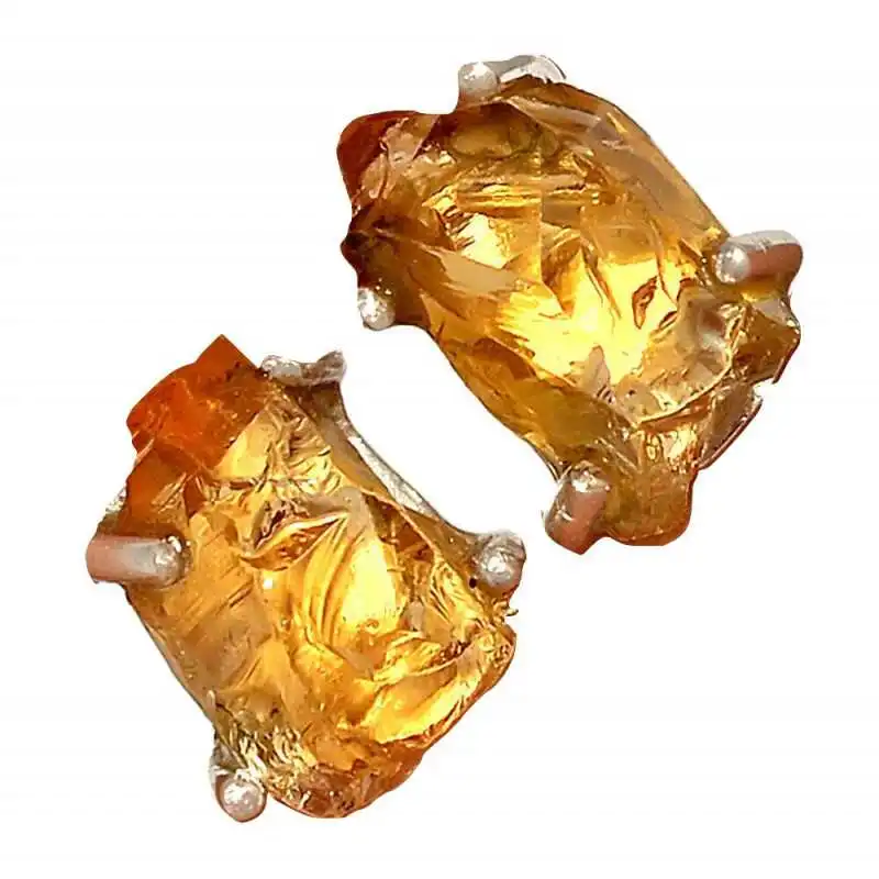 Stříbrné naušnice s mandarinkým citrínem