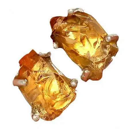 Stříbrné naušnice s mandarinkým citrínem