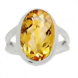 Stříbrný prsten s citrínem