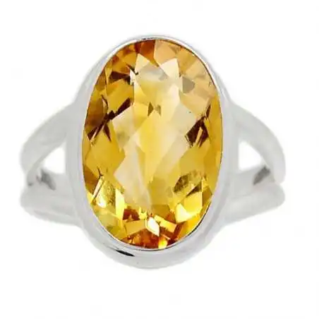 Stříbrný prsten s citrínem
