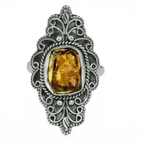 Stříbrný prsten s citrínem
