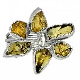 Stříbrný prsten s citrínem