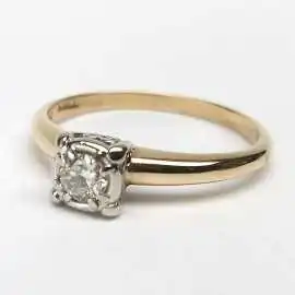 14 kt zlatý prsten s briliantem 0.20 kt