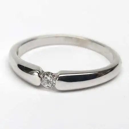 14 kt zlatý prsten s briliantem 0.10 kt