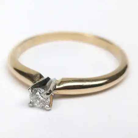 14 kt zlatý prsten s briliantem 0.10 kt