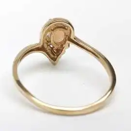 14 kt zlatý prsten s opálem a brilianty