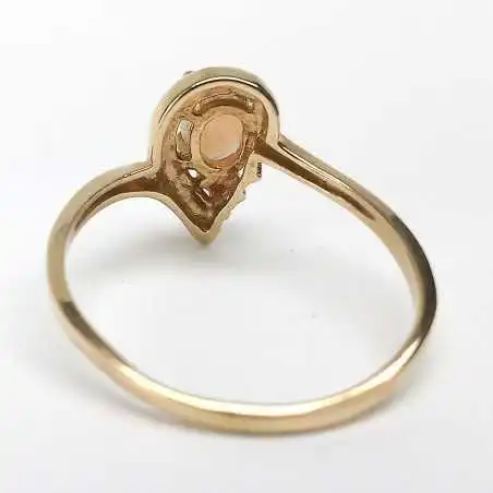 14 kt zlatý prsten s opálem a brilianty