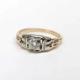 Prsten s briliantem 0.20 kt s obsahem zlata