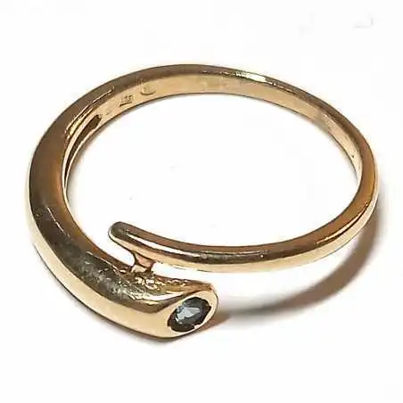 14 kt zlatý prsten s topazem