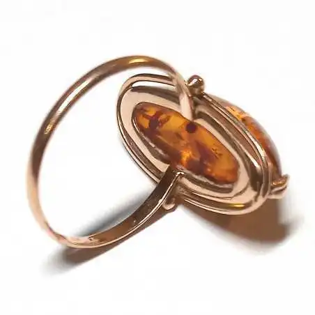 14 kt zlatý prsten s jantarem