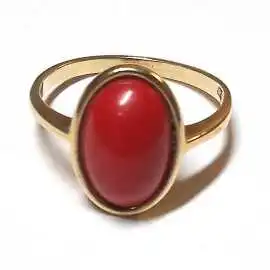 14 kt zlatý prsten s mořským korálem