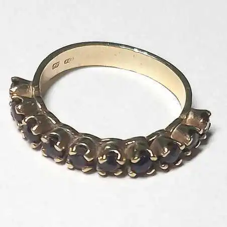 14 kt zlatý prsten s českými granáty