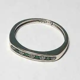 14 kt zlatý prsten se zirkony