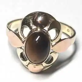 14 kt zlatý prsten s tygřím okem