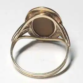 14 kt zlatý prsten s tygřím okem