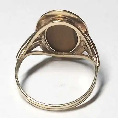 14 kt zlatý prsten s tygřím okem