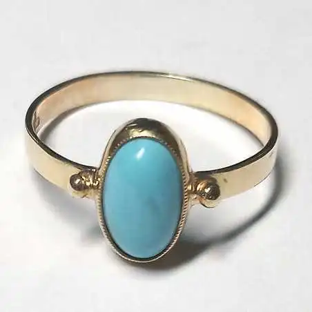 14 kt zlatý prsten s tyrkysem