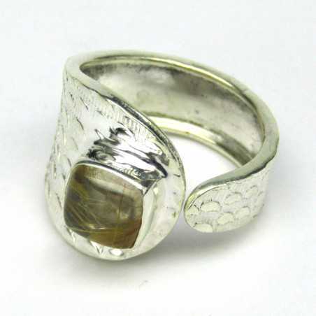 Stříbrný prsten s turmalínem a rutilem