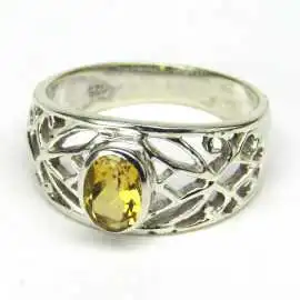 Stříbrný prsten s citrínem